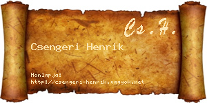 Csengeri Henrik névjegykártya